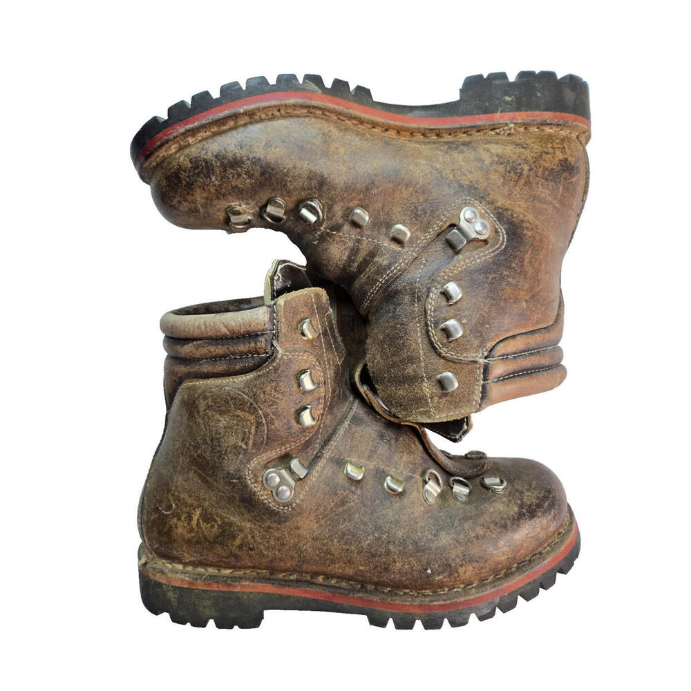 Meindl Vintage Brown Roughout Leather Lace to Toe Hiking Mountain Boots Mens 6.5